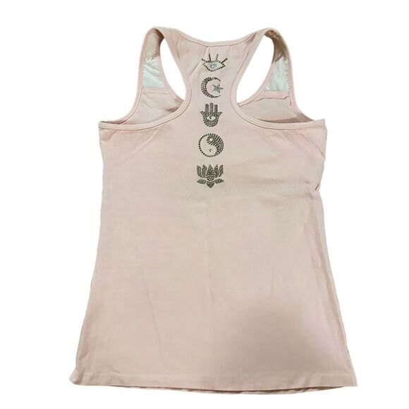 Lily Lotus ~ Peach Tank ~ metal beading detail ~ Racerback ~ size Large ~organic - Picture 2 of 11